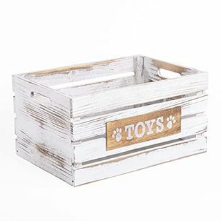 Кутија за складиштење дрвених играчака за кућне љубимце са отиском шапе