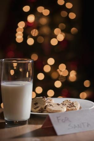 чаша млека и тањир колачића за Деда Мраза