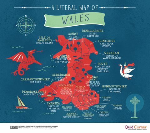 Буквално име мапе Велике Британије - Валес - Куицк Куид