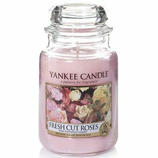 Ианкее Цандле Сцентед Цандле | Свеже резане руже Велика тегла свећа | Време горења: до 150 сати