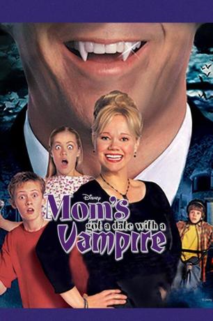постер за филмске маме добио је састанак са вампиром који приказује насмешену маму у средини са три дјеца која су је окруживала уплашена лица на позадини насмијаних уста која приказују вампира очњаци