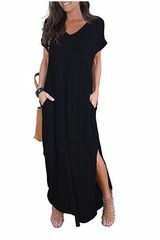 Женска лежерна дуга хаљина у црној боји